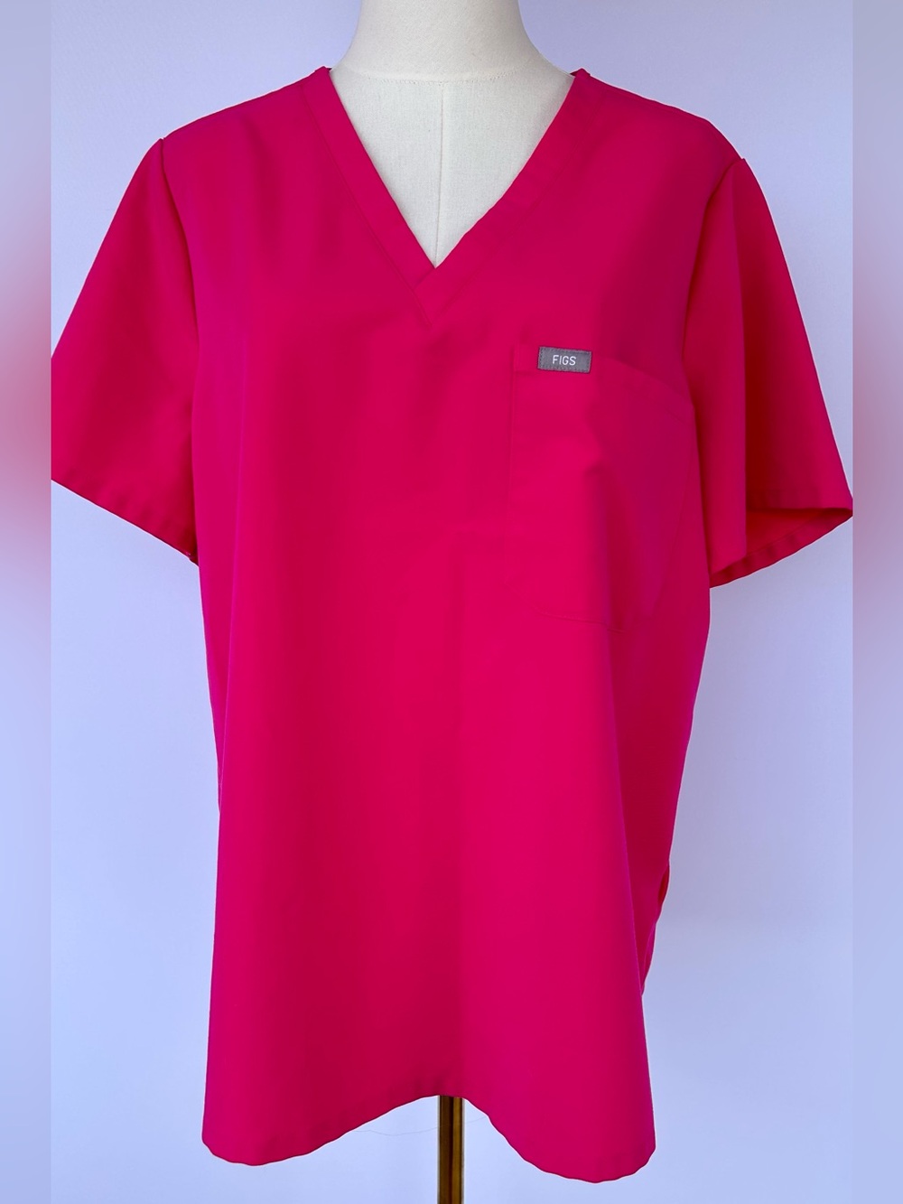 FIGS Women’s Catarina One-Pocket Scrub Top Rapid Response Pink Size XL